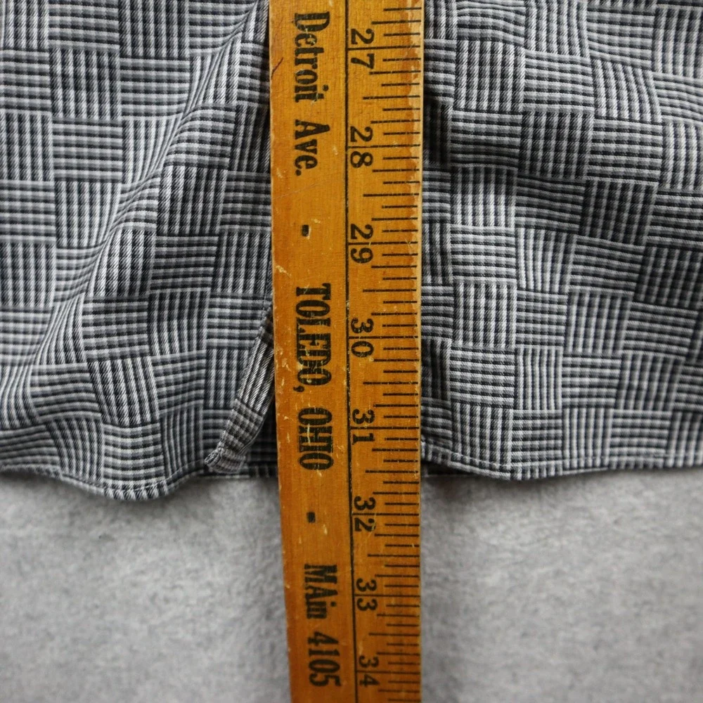 Touch by Ballin Shirt Mens Large L Geometric Basketweave Gray Button Long Sleeve